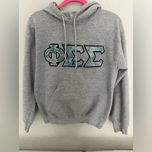 PHI SIGMA SIGMA sorority stitched letters gray sweatshirt